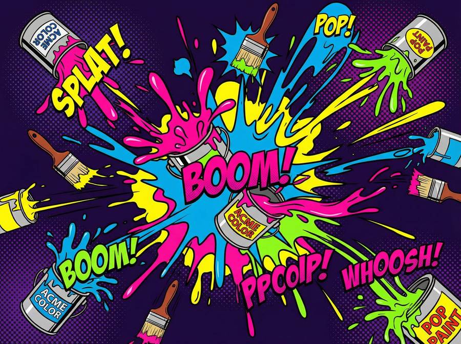 银河娱乐 - 颜料爆炸波普艺术动态作品