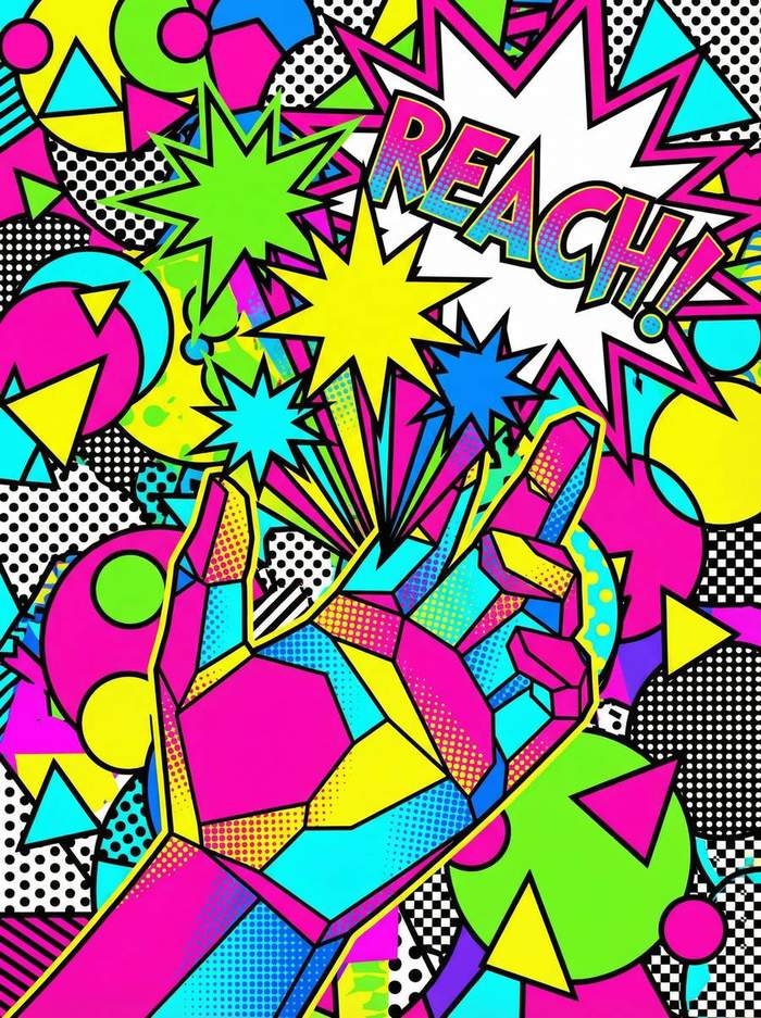 银河娱乐 - 波普艺术抽象手部星空创作